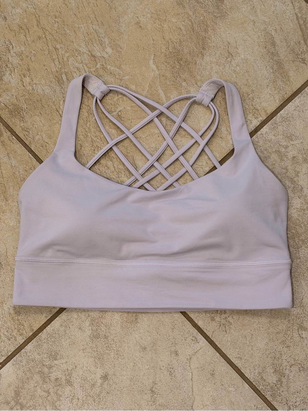 Lululemon Free To Be Serene Sports Bra Lavender Purple Size 12 Strappy